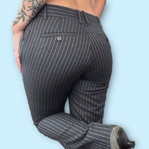 Gucci grey logo pinstripe mini flare trousers size 40